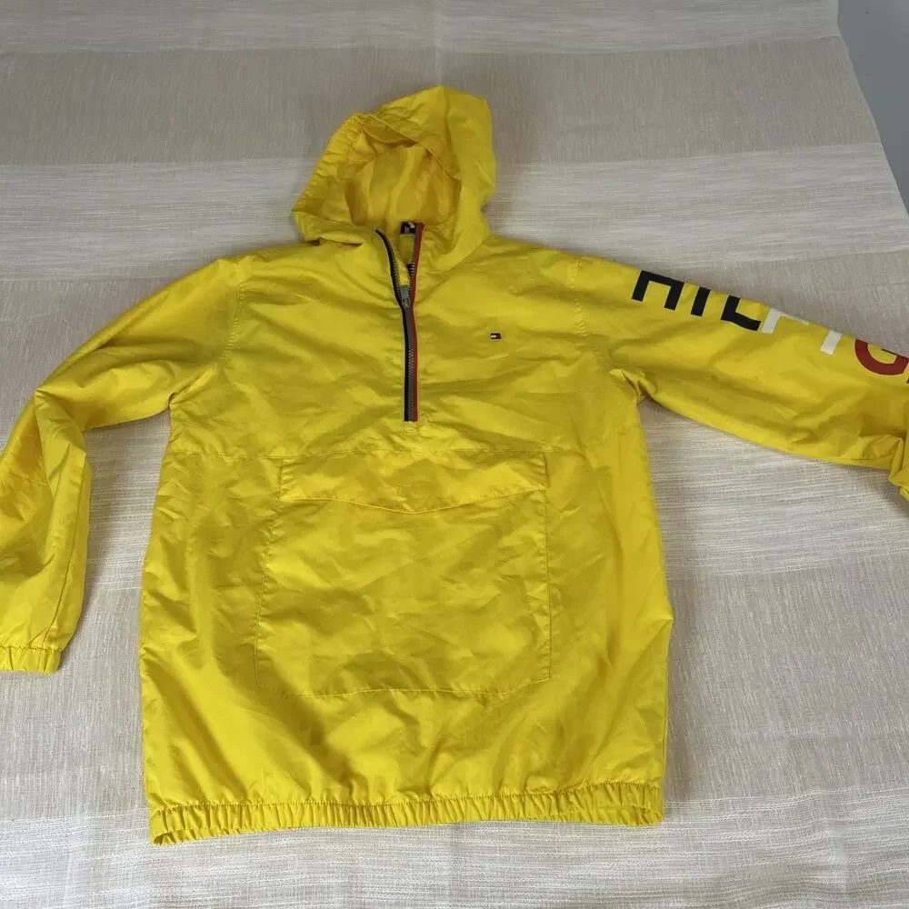 Tommy Hilfiger Hooded Youth Jacket Large 16-18 Yellow Windbreaker Kids‎ L
